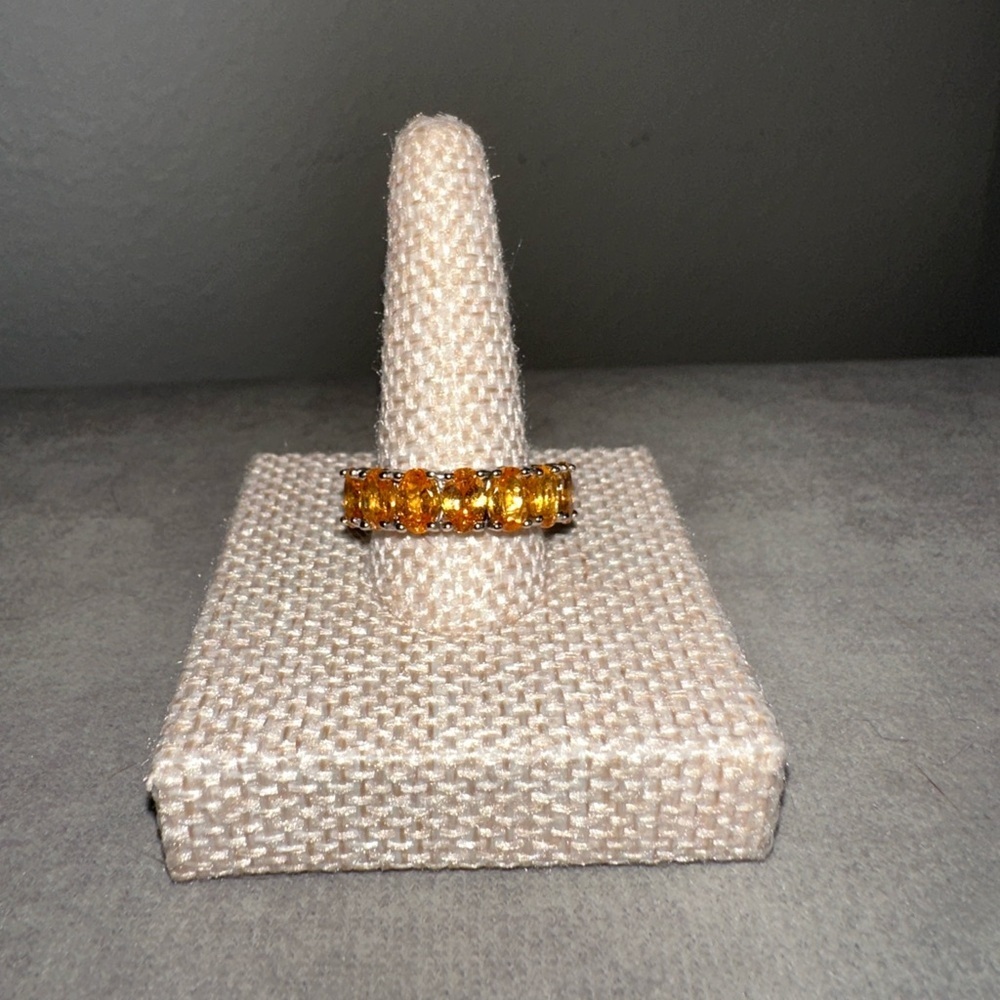 7-Stone Spessartite Gemstone Band Ring by Colleen Lopez